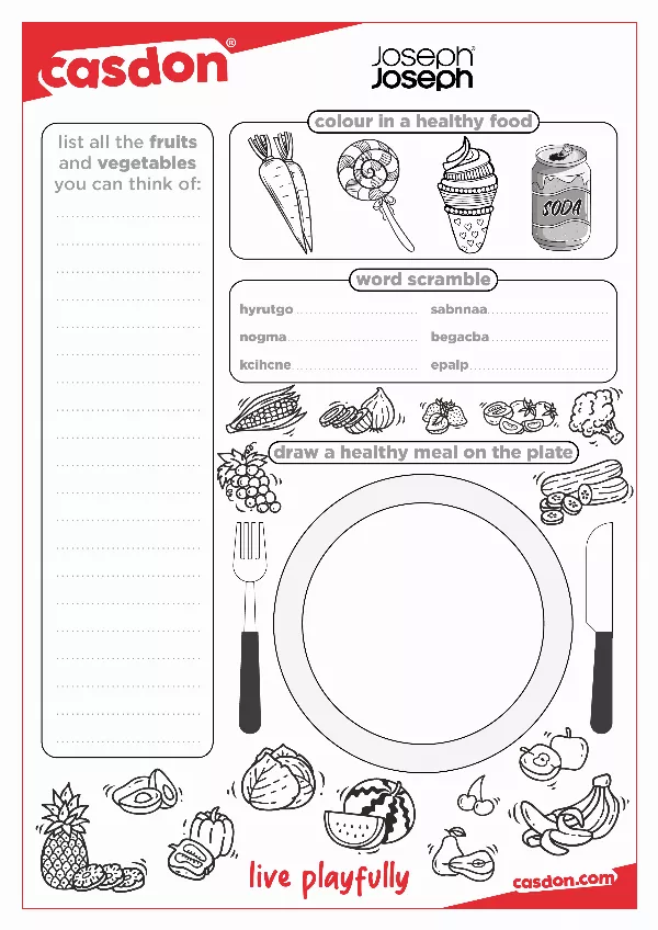 Casdon Joseph Joseph Food Sheet